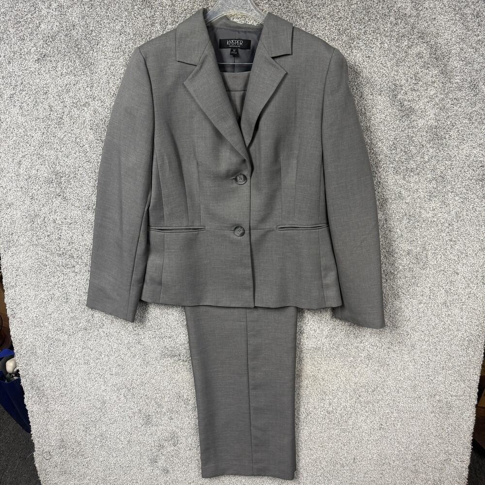 Kasper Pant Suit Set Jacket 12 Pants 14 36x31 Corporate Business Professional